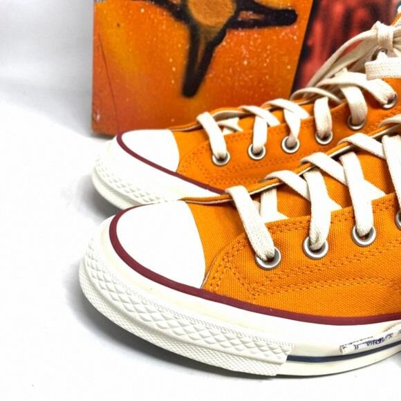 Converse x Come Tees Chuck 70 Shoes Orange Canvas A01762C High Sneakers Women - Picture 9 of 12